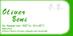 oliver beni business card